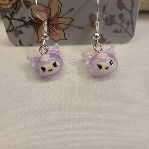 KAWAII SANRIO TRANSPARENT KUROMI EARRINGS